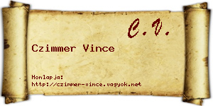 Czimmer Vince névjegykártya